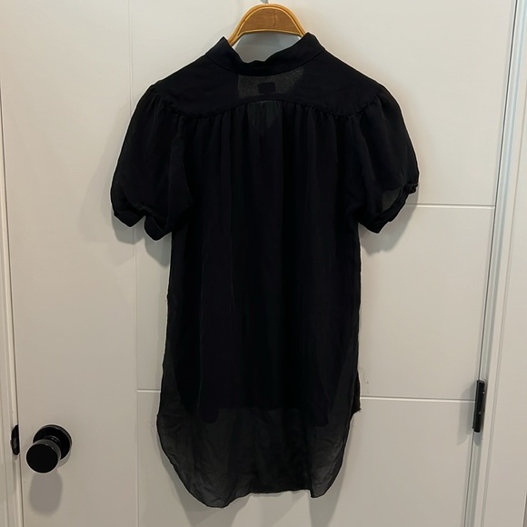 🇺🇸 Aritzia Wilfred black 100% silk short sleeve blouse size XXS - Picture 7 of 9